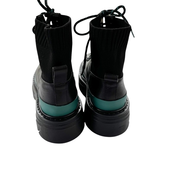 Marc Fisher Leather ML Izumi Combat Boot Real Sheepkin Fur Black Size 7 NWT - Picture 4 of 13